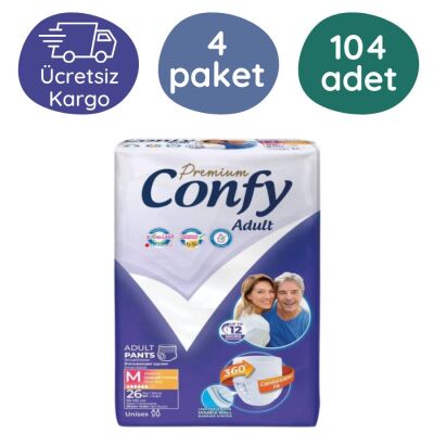 Confy Emici Külot Hasta Bezi Orta(M) 26'lı 4 Paket - 1