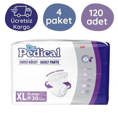 Dr.Pedical Emici Külot Hasta Bezi Extra Büyük Boy(XL) 30'lu 120 Adet - 1