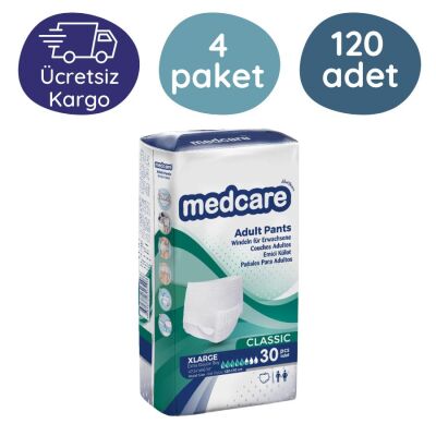 Medcare Emici Külot Hasta Bezi Ekstra Büyük Boy(XL) 30'lu 120 Adet - 1