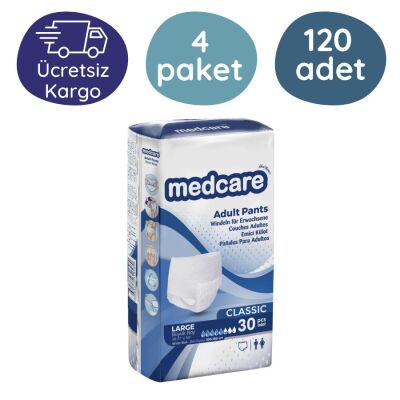 Medcare Emici Külot Hasta Bezi Büyük Boy(L) 30'lu 120 Adet - 1