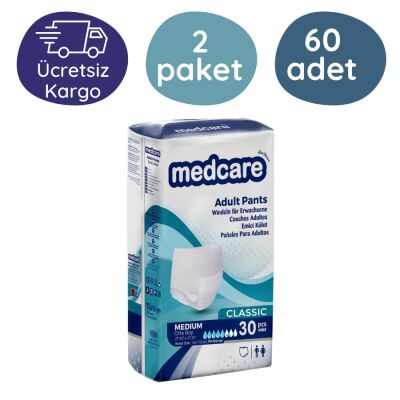 Medcare Emici Külot Hasta Bezi Orta Boy(M) 30'lu 120 Adet - 1