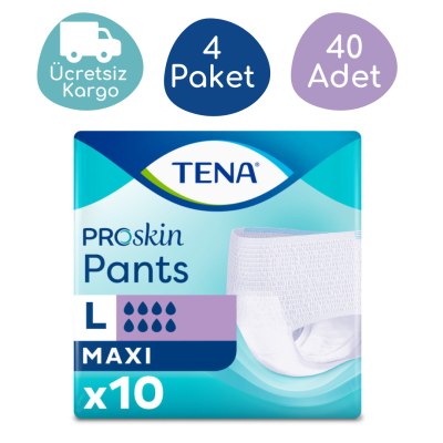 Tena Pants Maxi 8 Damla Emici Külot Maxi (L) 10lu (4 Paket) - 1